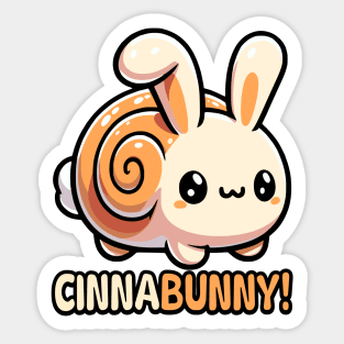 Cinnabunny! Cute Cinnamon Roll Bunny Rabbit Pun Sticker